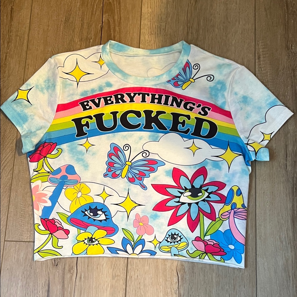 Colorful Graphic Baby tee Top L
